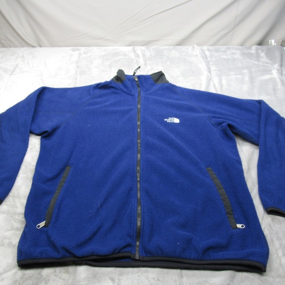 North Face Jacket Unisex XL Blue‎ Pockets Polartec Fleece FullZip RARE VTG USA